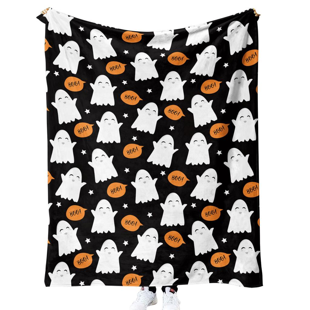Halloween Pumpkin Design digitalprinted polyester Bedroom velvet flannel soft sofa cover blanket Fleece soft sofa cover