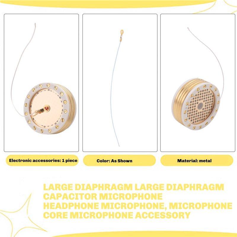 Hot Sale RK-87 34Mm Large Diaphragm Condenser Mic Capsule Cartridge Core Microphone Capsule For Specialization Recording