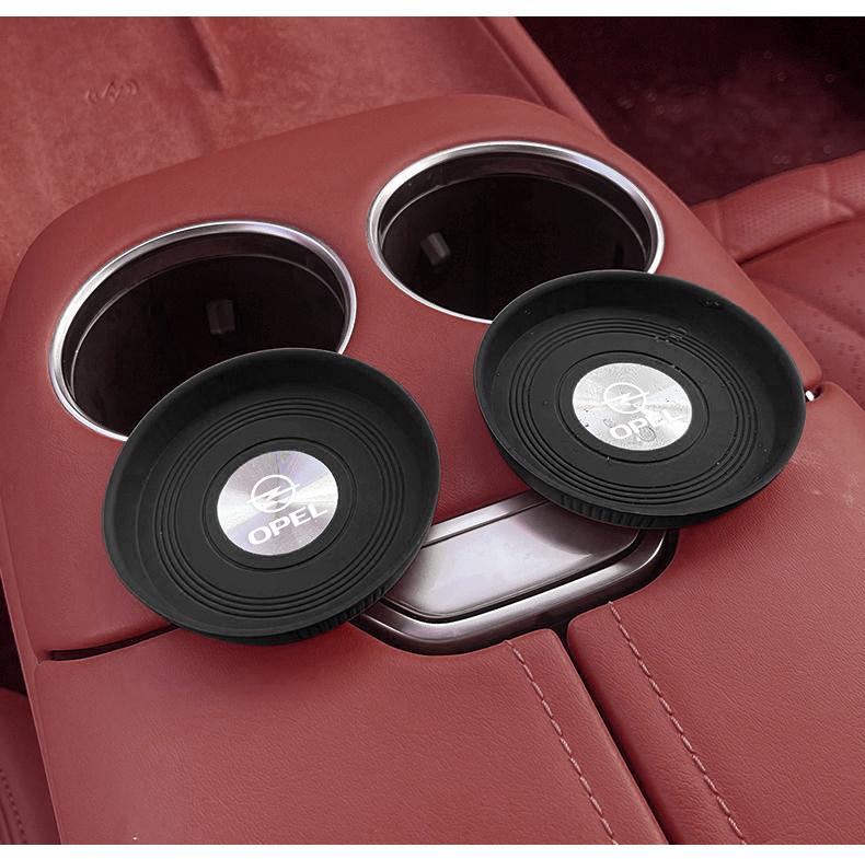 AAAYW1 2Pcs Car Coasters Carbon Fiber Cup Holder Mat For Opel Corsa D Astra Insignia Mokka Car Interior Accessories Decorative Coasters