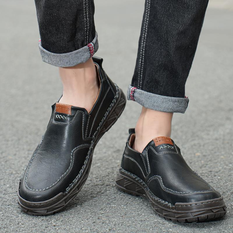 Мужские мокасины slip on модные легкие кожаные повседневные туфли 2024 новые весенние мужские кроссовки для прогулок на открытом воздухе мужские мягкие мокасины мужская обувь