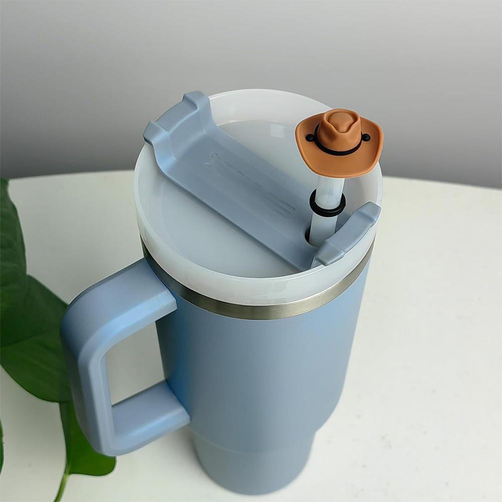 4/8 шт. Силиконовые колпачки для соломинок в виде ковбойской шляпы, Пылезащитные колпачки для соломинок, Колпачки для питья, Многоразовые колпачки для соломинок, Аксессуары