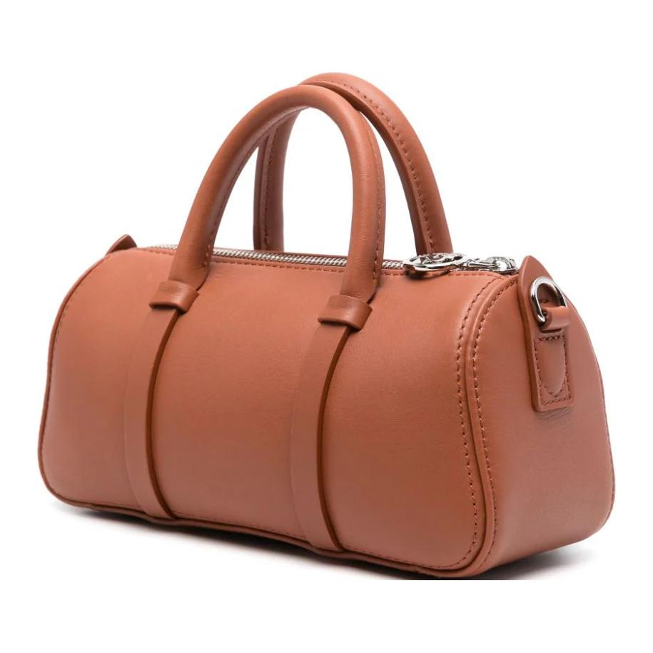 Longchamp Daylong Front Concave Embossed Logo Calfskin Shoulder Crossbody Handbag Small Women handbags Cognac-Brandy 10270HFK504