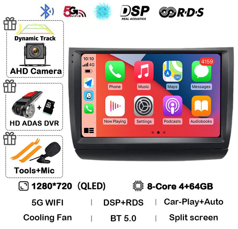 Android 14 Carplay Auto WIFI+4G автомобильное радио для Toyota Prius 20 2002-2009 мультимедийный проигрыватель GPS стерео 360 камера головное устройство аудио