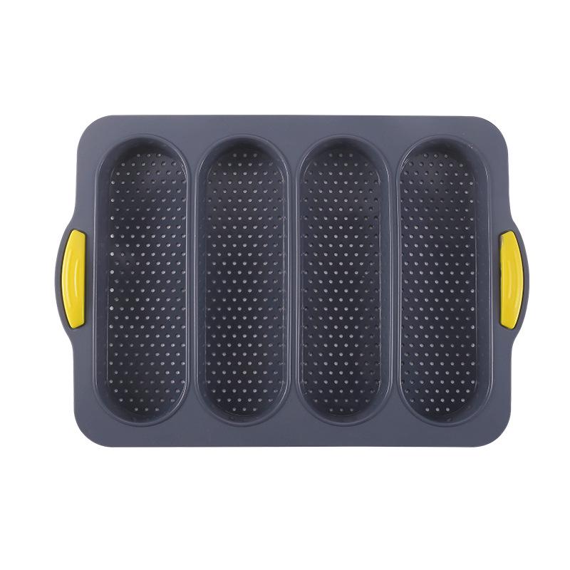 Форма для багетов и хлеба с 4 ячейками, силиконовая, антипригарная