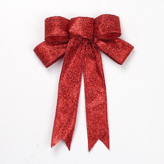 Рождественский бант Yousheng, двухслойный, блестящий, праздничный, многоразовый, елочный декор, легкий, для новогодней вечеринки, большой рождественский бант