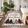 Christmas Custom Name Printed Square Area Rug Soft Non Slip Floor Carpet For Bedroom Holiday Gift