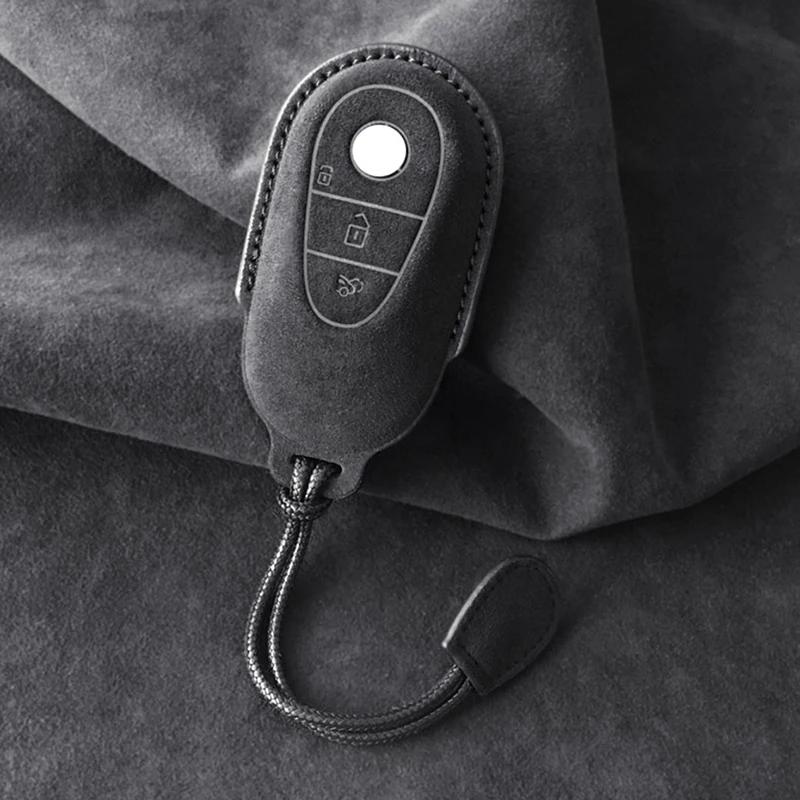 Замшевый чехол для автомобильного ключа для Mercedes Benz CS Class W206 W223 S350 C260 C300 S400 S450 S500 2020- 2024