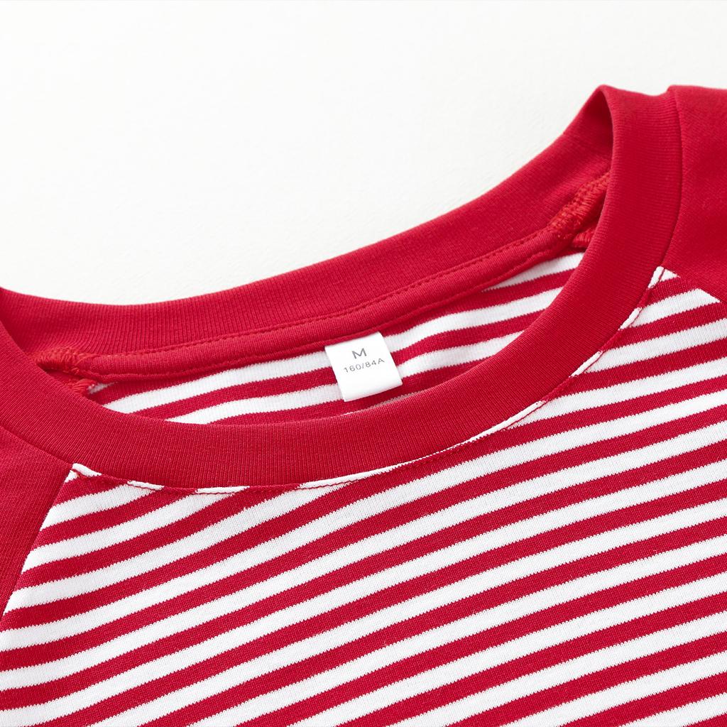 Spicy Girl Patchwork Striped Short T-Shirt