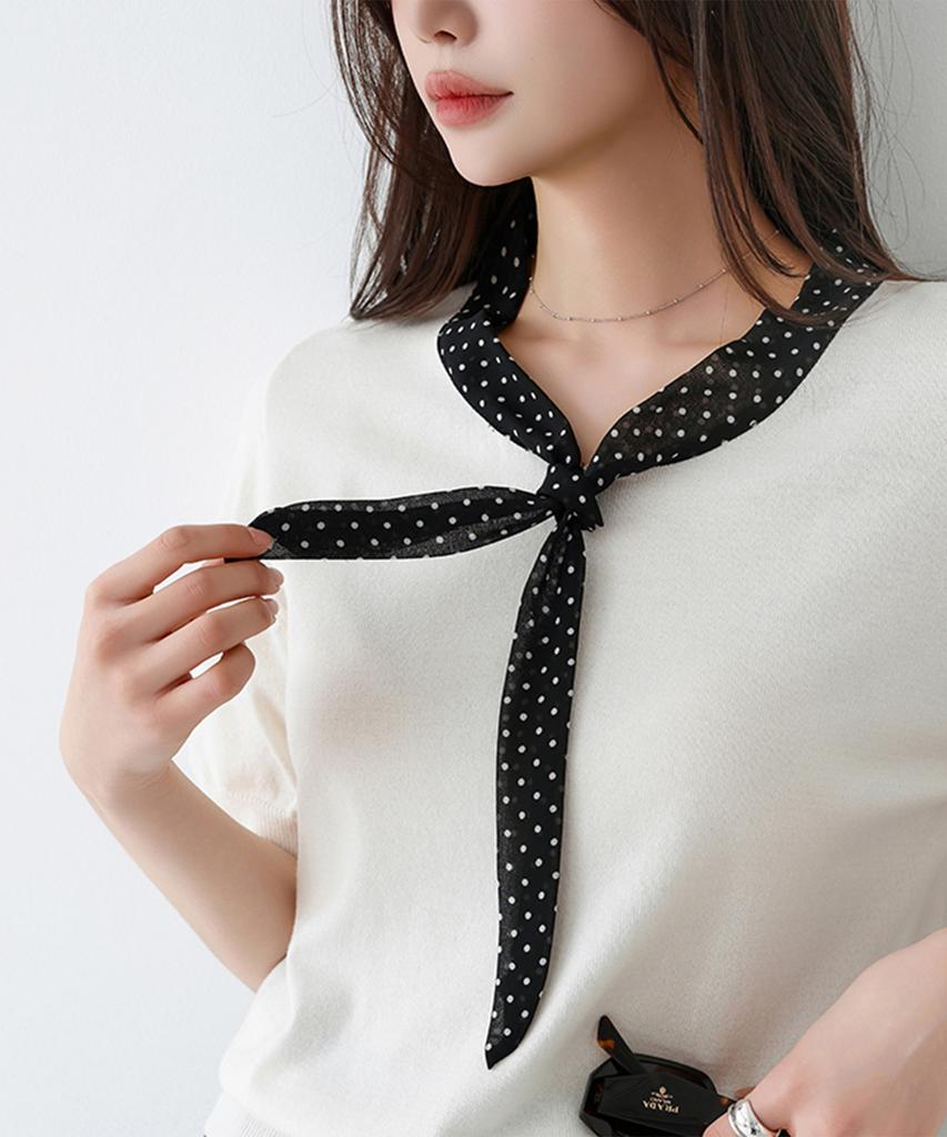MERCI MARIE Lovely Color Block Dot Tie Knit 112895