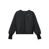 Logo Crew Neck Long Sleeve Jacket Women Jacket Black FB7512-010