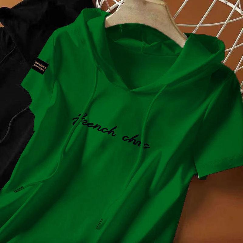 100% Cotton Hooded Sweatshirt: New Chinese Ethnic Style, Loose Casual Short Sleeve T-shirt for Women.