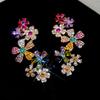 1 шт. Клипса на ухо Серьга Декор в форме красочного цветка Клипса на кость уха Яркий цвет Женская универсальная серьга