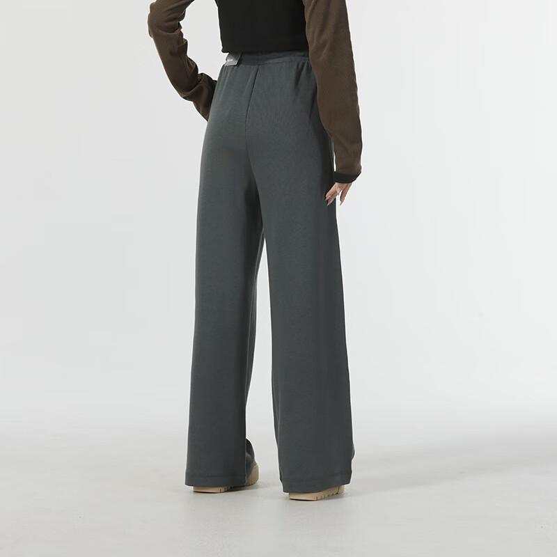 Puma Свободные широкие брюки с вышивкой букв для бега, тренировок, фитнеса, трикотажные спортивные брюки для женщин, темно-серые 626045-80