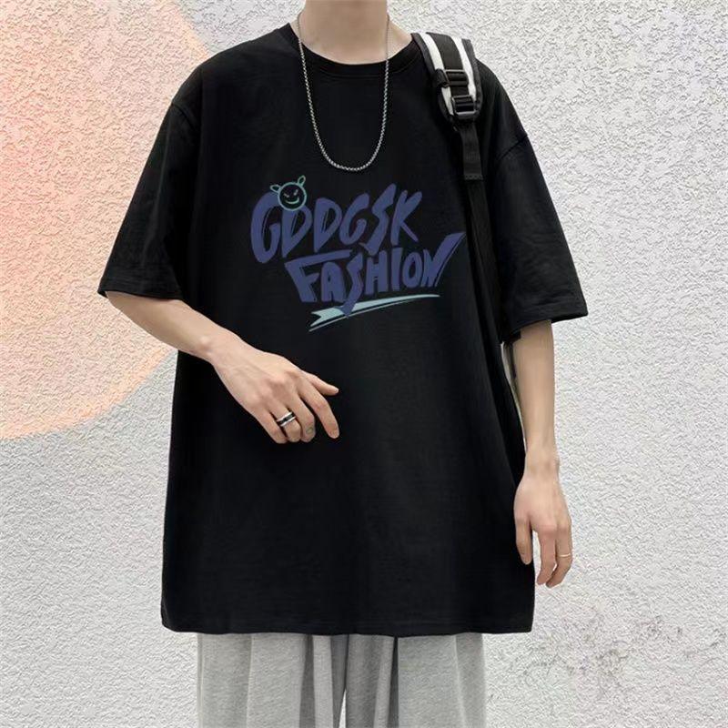 100% хлопок, футболка с короткими рукавами, мужская летняя свободная рубашка в стиле Hundred Trend Ins, пуловер с круглым вырезом, дышащие, впитывающие пот, удобные топы