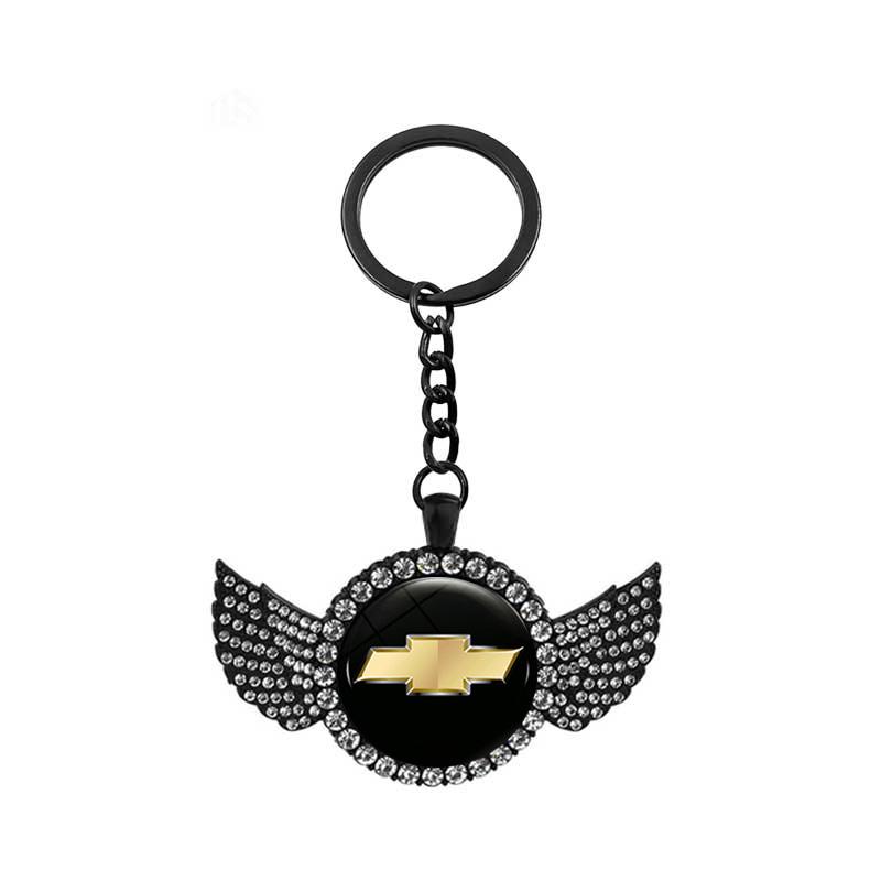 dbmxsr1 Diamond Car Badge Keyrings Fashion Key Chain Accessories for Chevrolet Captiva Spark Aveo Matiz Cruze S10 Sail Trax Tahoe Malibu