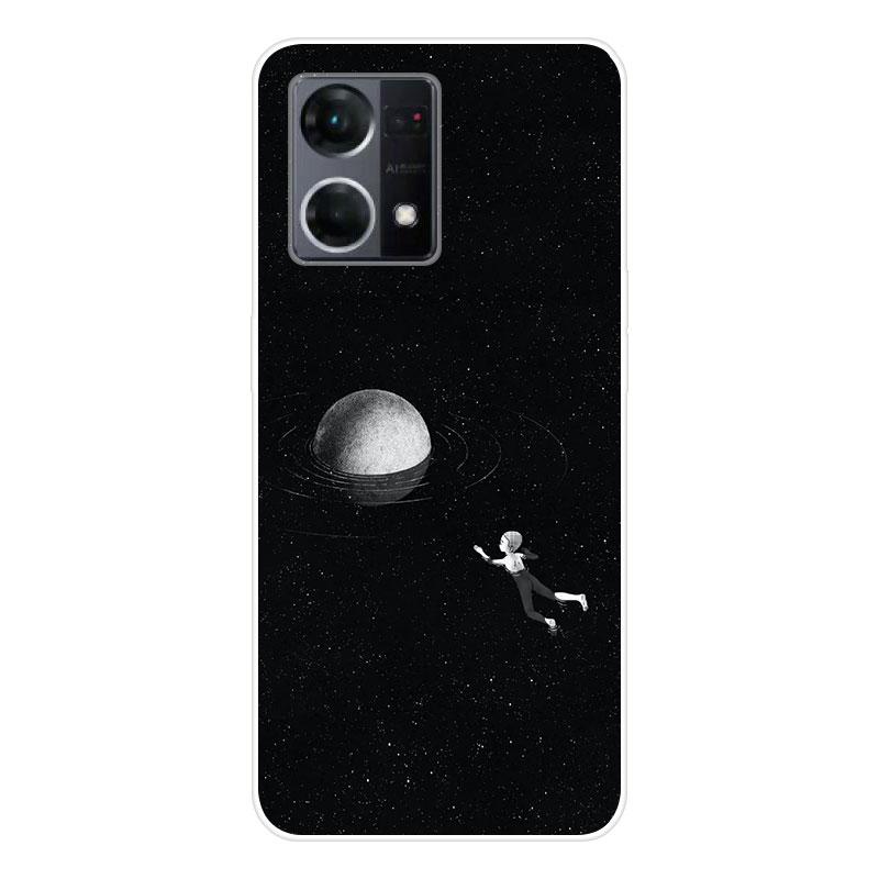 Для OPPO Reno7 Reno 7 4G чехол Мягкая силиконовая задняя крышка чехол для телефона с рисунком мультфильма Креатив