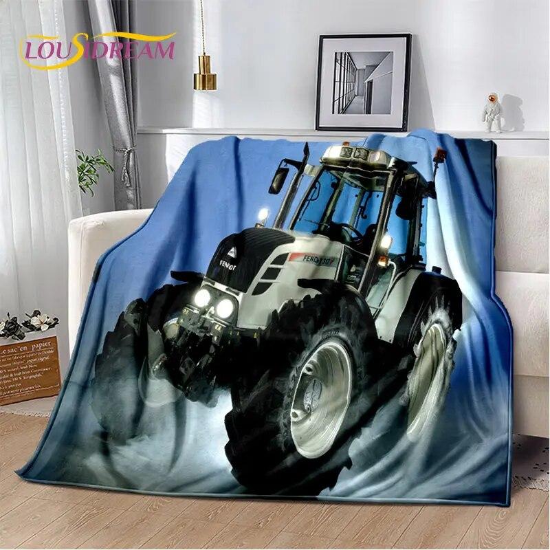 Мягкое плюшевое одеяло с рисунком автомобиля, трактора, грузовика, фланелевое одеяло для гостиной, спальни, кровати, дивана, чехол для пикника