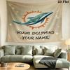 Custom Name Miami Dolphins Printed Tapestry – Wall Hanging for Bedrooms, Dorms, and Home Decor
