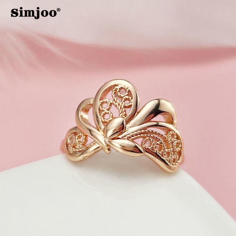 SIMJOO Fashion Trend женское кольцо с выдолбленным цветком
