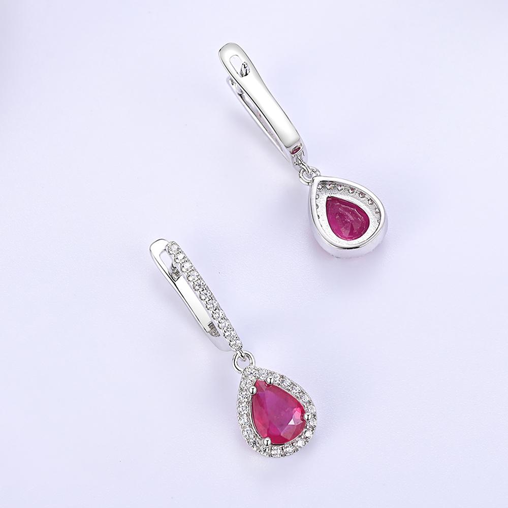 Простые серьги-подвески в форме груши с натуральным обработанным африканским рубином из серебра S925 пробы, изящные ювелирные украшения для женщин и девочек, подарок на день рождения