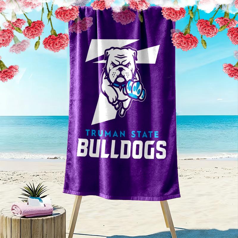 Truman State Bulldogs Print Beach Towel, Large Soft Quick Dry Towel for Beach Camping Swimming
