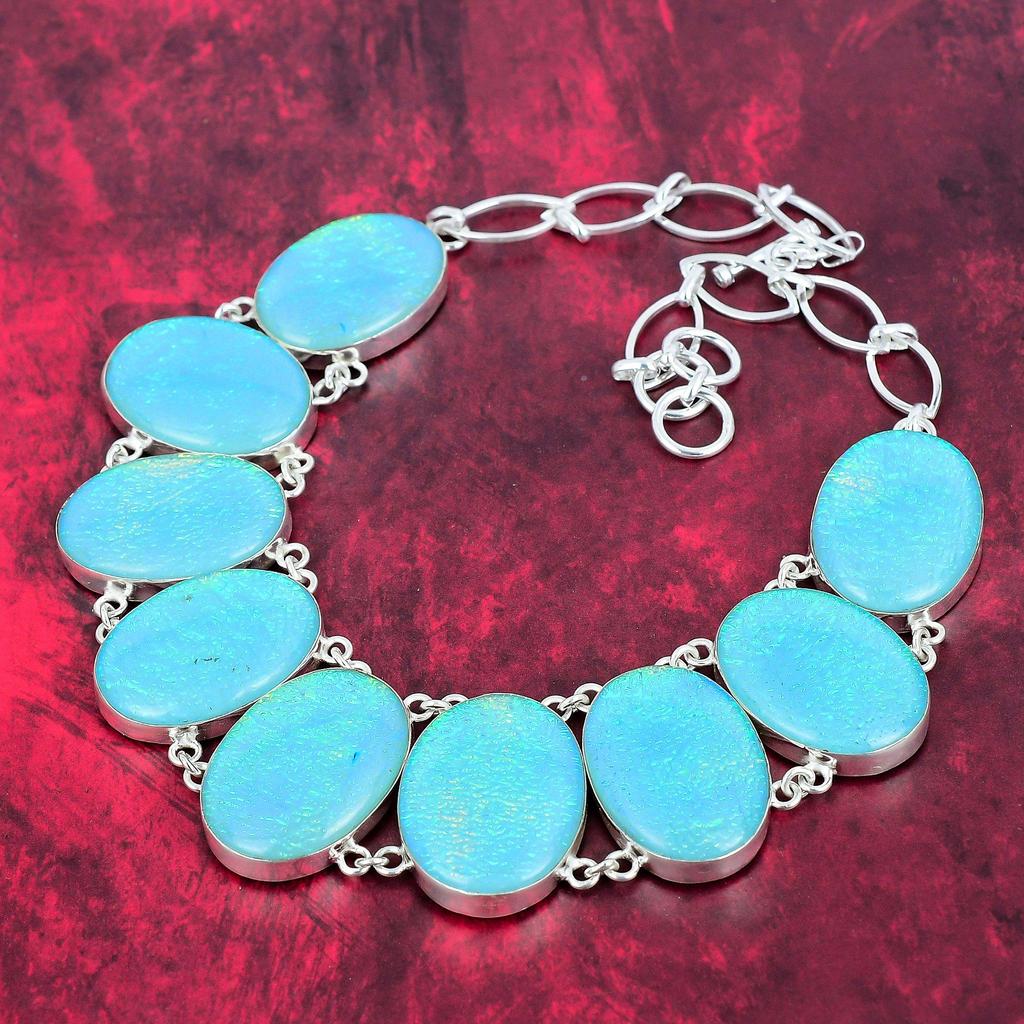 Ожерелье с синим австралийским опалом, ювелирные изделия из драгоценных камней, ожерелье из стерлингового серебра 925 пробы, регулируемая цепочка ручной работы, ювелирные изделия