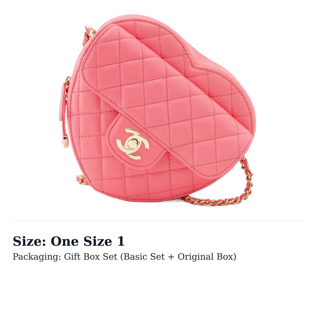 CHANEL Lambskin And Gold Metal Heart Bag, Shoulder Bag, Crossbody Bag Women's Coral Pink AS3191-B07958-NH621