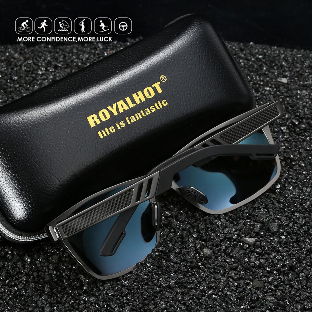 Royalhot Мужские и женские поляризационные солнцезащитные очки в алюминиевой магниевой оправе, солнцезащитные очки для вождения, очки Óculos Masculino Male