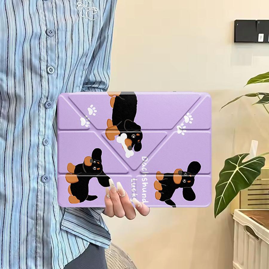 Забавный пес Счастливый Держатель Чехол Чехол для планшета Для iPad Air 4 5 M3 M2 1 2 M4 11 дюймов Mini 6 7 Pro 2025 Pro 11-го 10-го 9-го 8-го 7-го