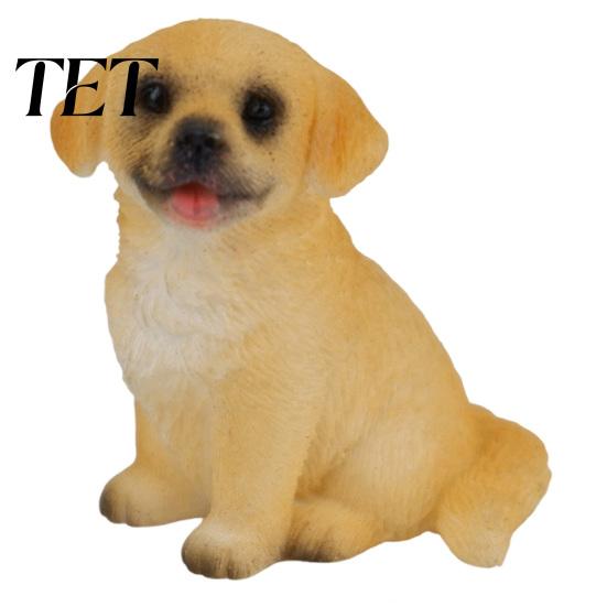 Decorative Resin Statues Cute Puppy Figurine, Ornament for Desk And Car Decor, Small Garden Realistic Dog Figurines, Miniature Animal Statue