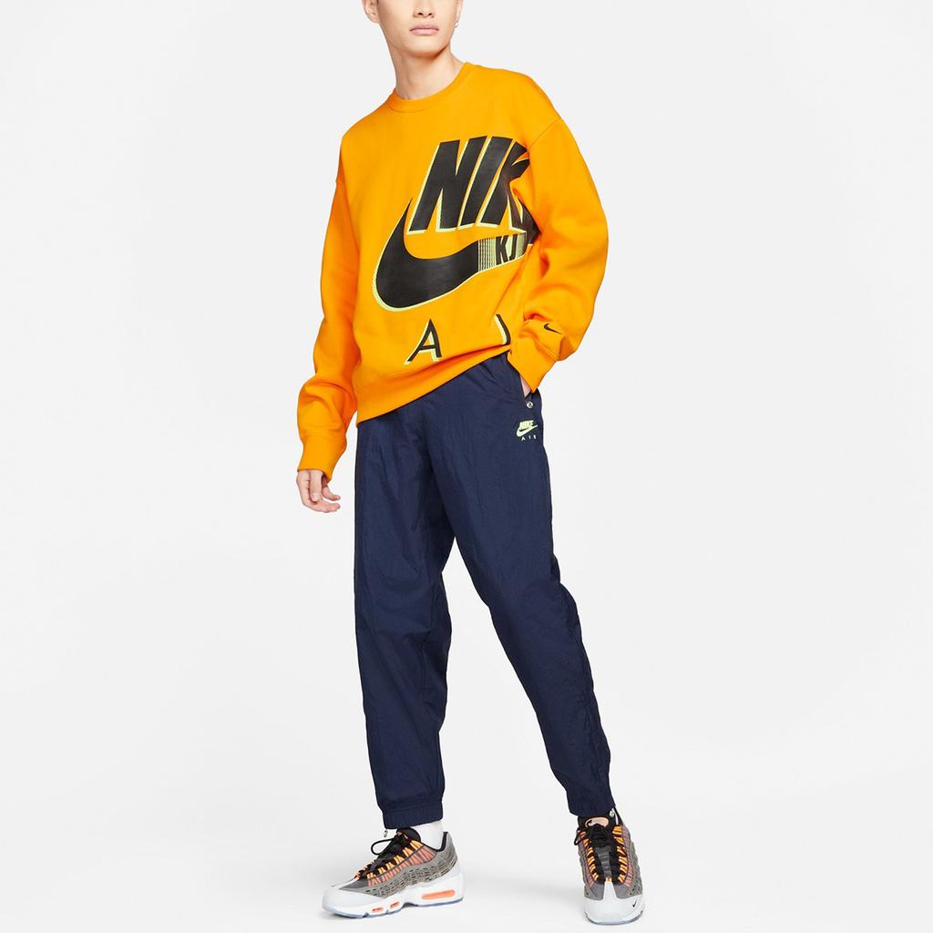 Nike Air X Kim Jones Logo Print Fleece Crew Neck Sweatshirt Men Tops Orange DD0693-804