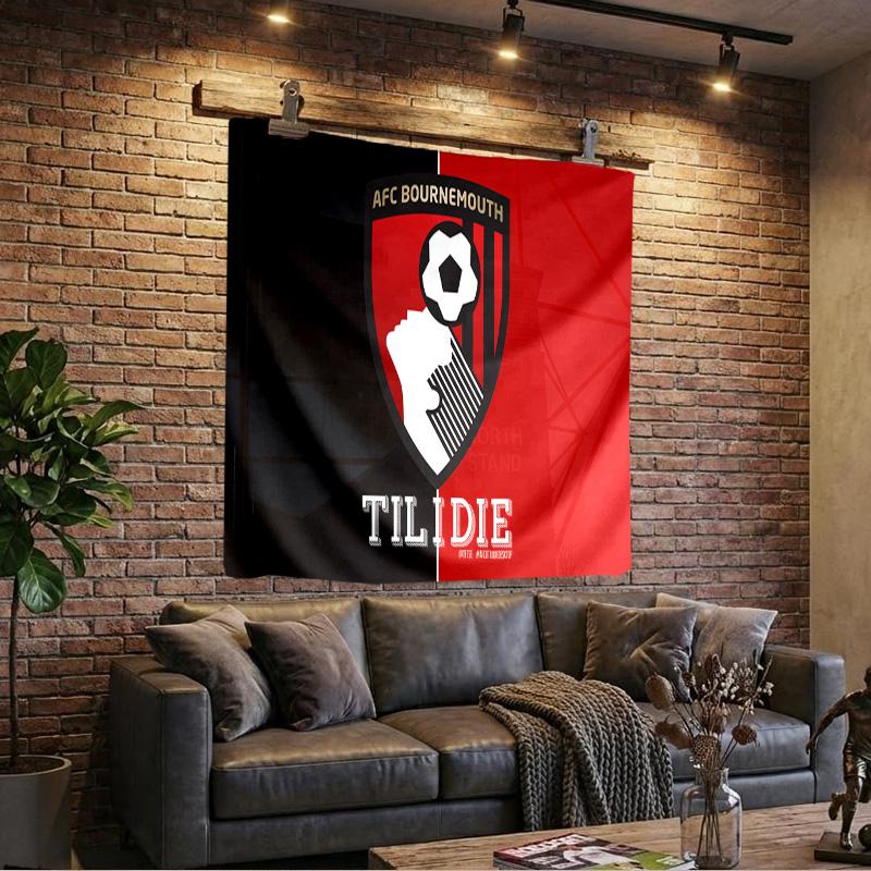 1PC AFC Bournemouth Tapestry, Unique Design Tapestry, Wall Decor for Bedroom,Livingroom, Playroom,Heartwarming Fan Holiday Gifts