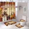 Комплект водонепроницаемых, устойчивых к плесени занавесок для душа с тыквой и кленовым листом на День благодарения - занавеска для разделительной двери без проколов для ванной комнаты