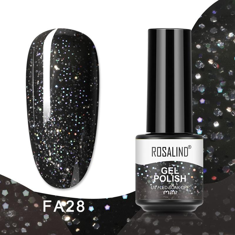 ROSALIND Mini Nail Polish Gel Semipermanent UV Multiple Colors Varnish Hybrid Nail Art Soak Off Top Base Coat Regular Gel Lacquer
