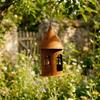 Hollow Design Hanging Castle Candle Holder Iron Hanging Bird Feeder Castle Ornaments  Balcony
