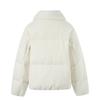 Li Ning Comfortable Casual Short Simple Down Jacket Women Jacket Off-White AYMU034-4