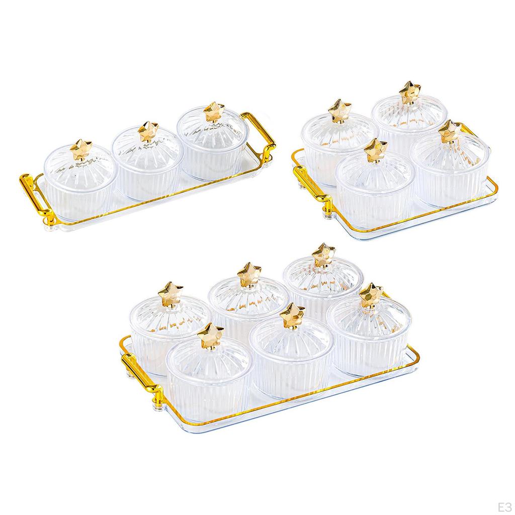 Поднос для сухофруктов с крышкой, сервировочная тарелка для десертов, декоративная разделенная чаша для орехов для гостиной