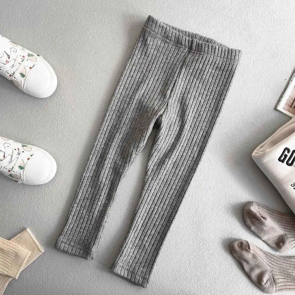 Детские брюки для девочек, хлопковые эластичные узкие леггинсы из кашемира на весну и осень