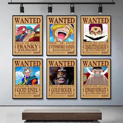 Популярный аниме-постер One Piece Bounty Wanted Newgate Sanji Roger Gift Art Модульная печать