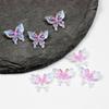 50Pcs Phantom Color 11mm 3D Resin Butterfly Beads No Hole DIY Nail Patch Jewelry Making Handmade Materials Accessories