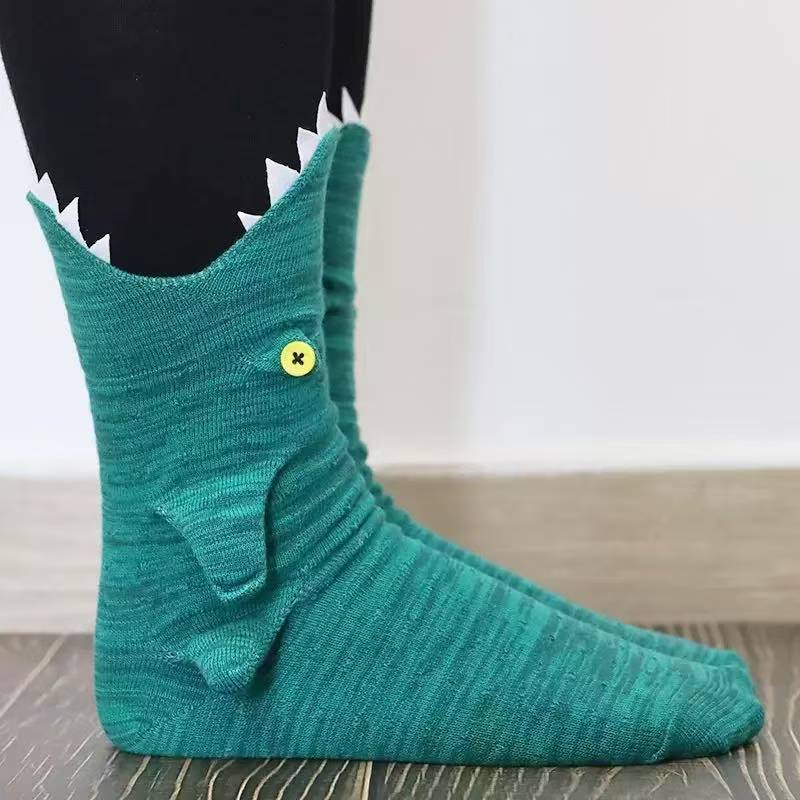 Man Woman Winter fashion designer Jurassic Creative Dinosaur Socks Red Dragon Wool Knitted floor room keep warm funny stockings