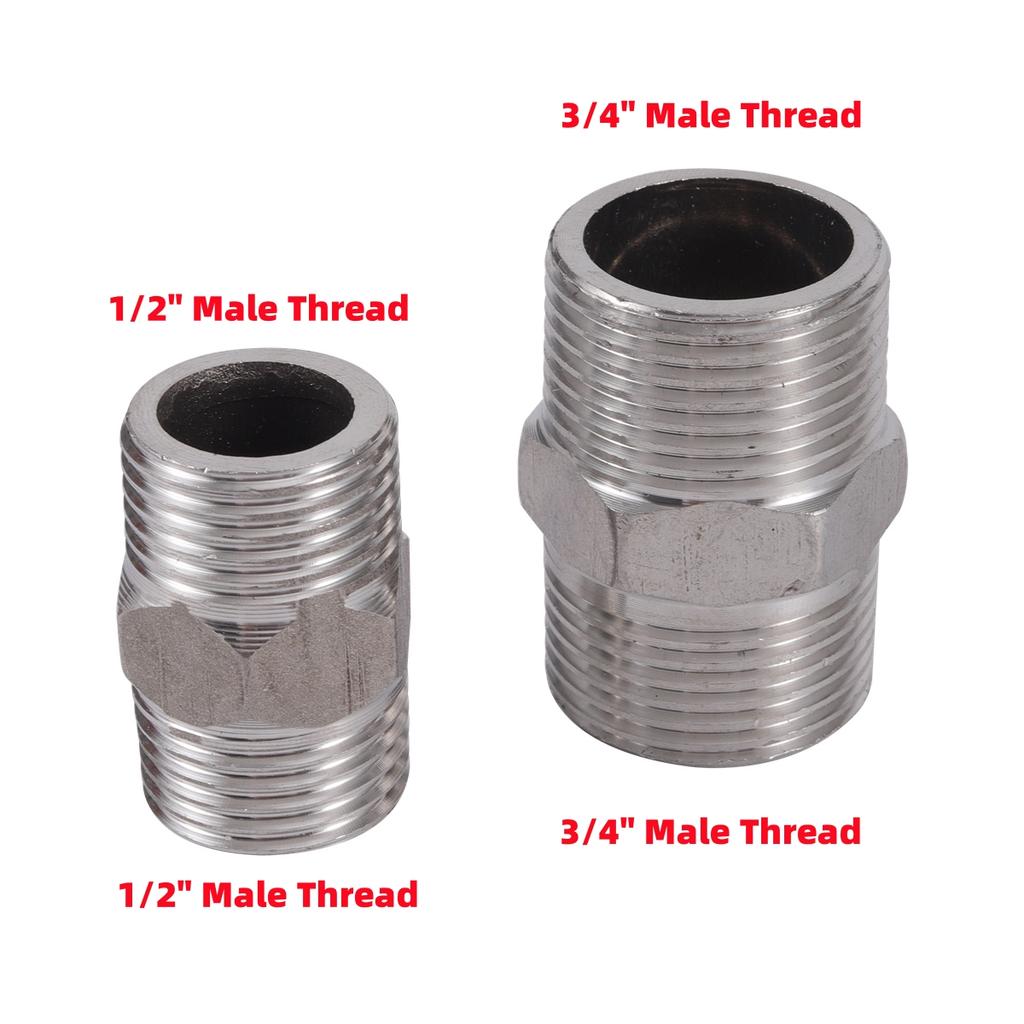 1/5 шт. Равный двойной прямой патрубок с наружной резьбой 1/2''3/4''1'' для мойки высокого давления, удлинитель шланга