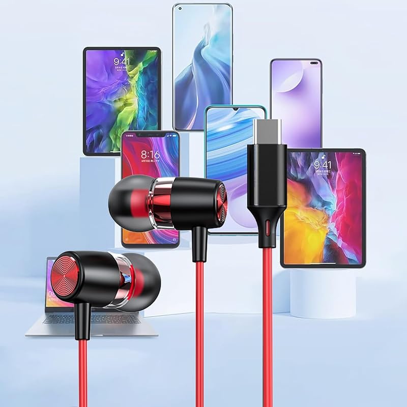 Наушники Glhty типа C проводные [Новинка 2024 г.] iPhone15 USB-типа с микрофоном Проводные HiFi четкие звонки Регулировка громкости Наушники-вкладыши канального типа Звонок