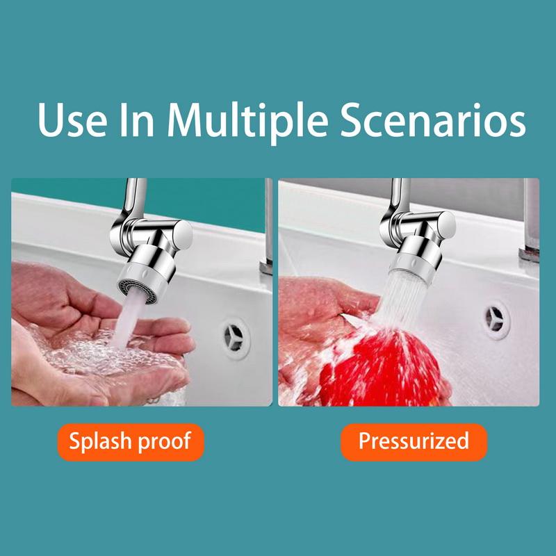 Универсальный смеситель с вращением на 1440 °, распылительная головка для удлинительных смесителей, аэратор, барботажная насадка, кухонный кран, рука робота для умывальника