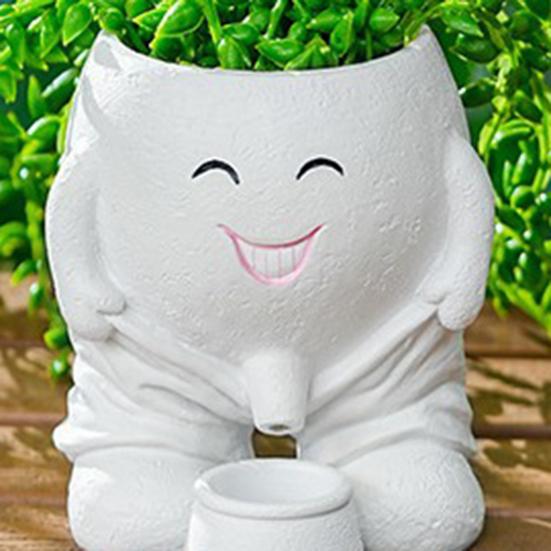 Горшок для цветов с изображением улыбающегося лица, непослушный мальчик, писающий, улыбающееся лицо, с дренажем
