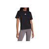 Adidas Женская футболка Essentials с тремя полосками, хлопковая, черная/белая, женская уличная одежда JD0846