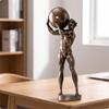 Weightlifter Figure Cold-Cast Bronze Statue Athletic for Weightlifters, Athletes