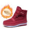 Waterproof Snow Boots for Women 2024 Winter Warm Plush Ankle Booties Hook & Loop Non Slip Cotton Padded Shoes Plus Size 36-45