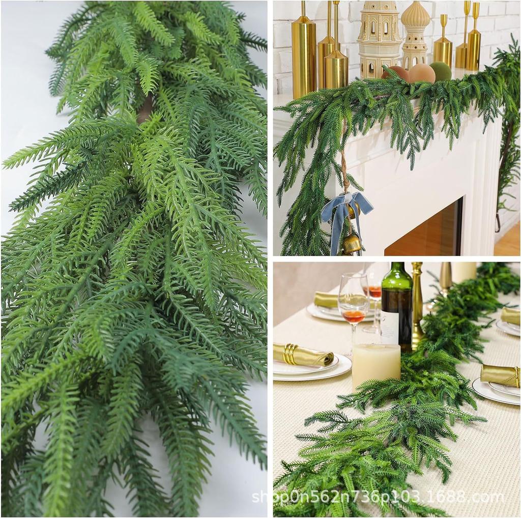 Cross-Border Christmas Pine & Cypress Simulated Wreath Decoration