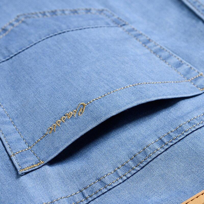 Высококачественные мужские тонкие джинсы из тенселя, классические модные деловые повседневные свободные прямые джинсовые брюки, мужские эластичные брендовые брюки